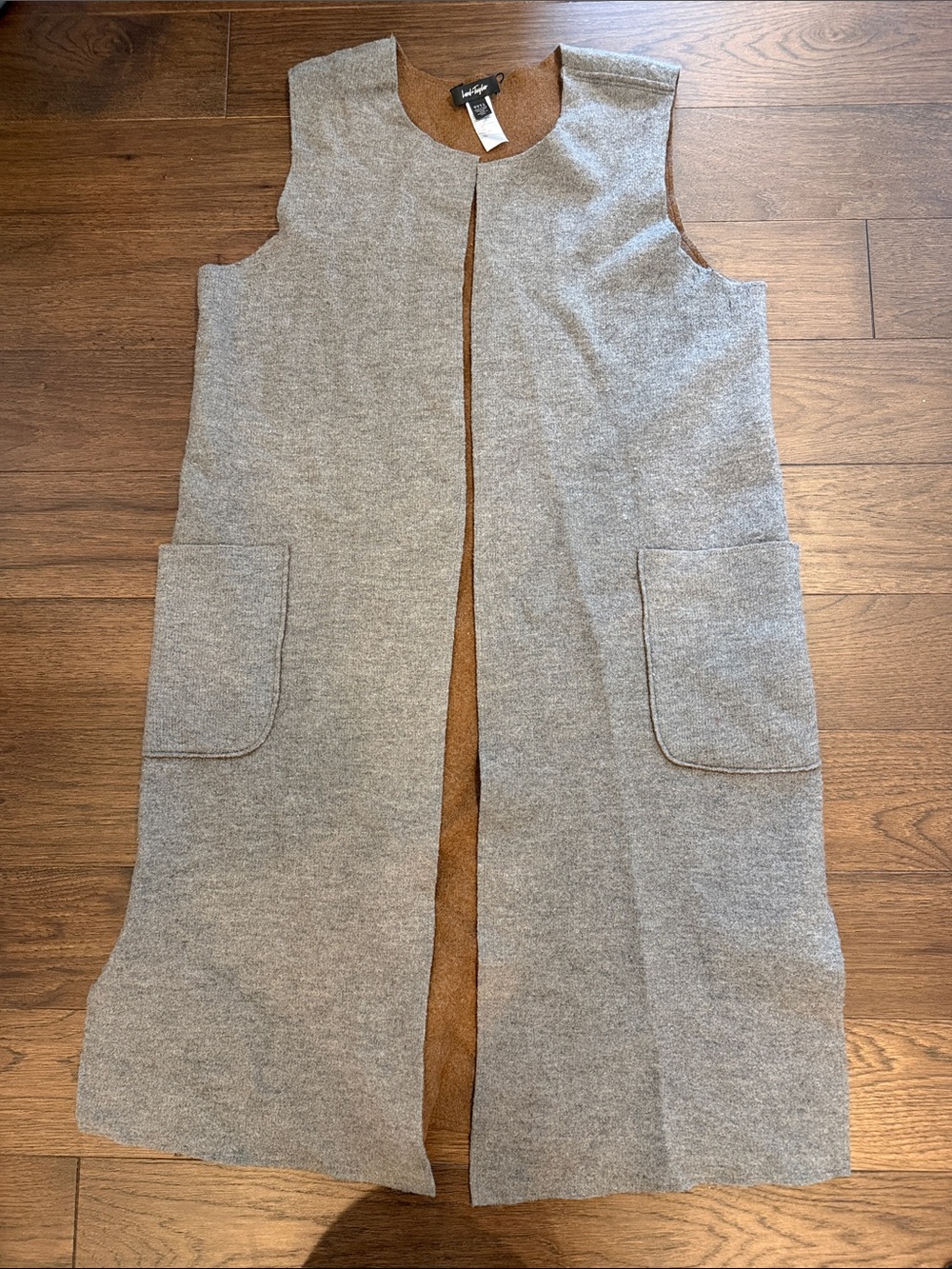 Lord & Taylor Open Front Wool Blend Sleeveless Cardigan Size Large - C8-111